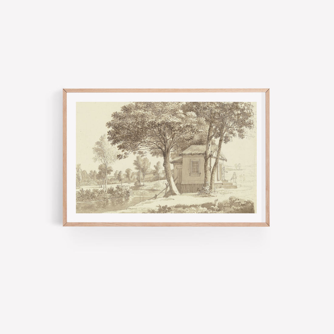 Vintage Art Print | Little House on the River