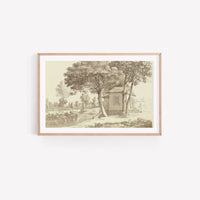 Vintage Art Print | Little House on the River